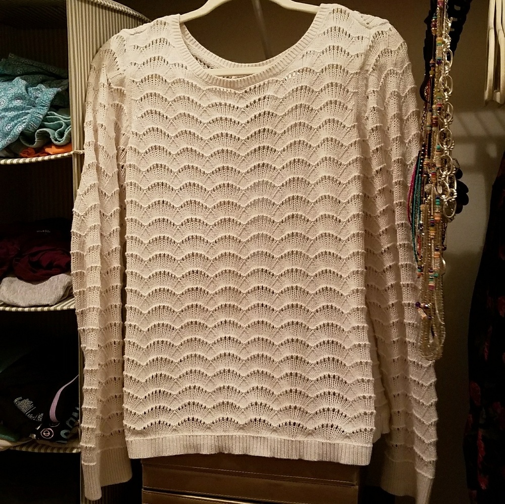 Fun criss-cross back white sweater